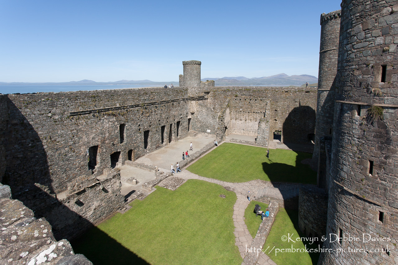 Harlech Castle, Tremadog Bay, Snowdonia National Park in Gwynedd. Built by Edward I from 1283-1290, it is part of the "Iron Ring" of castles built to subdue Welsh resistance.